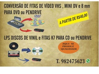 Converso de Fitas de Vdeo VHS para DVD LPS para CD Cascadura Assistncia tcnica e conserto de eletrnico no [***] 