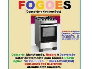 Assistência Técnica 24h e Conserto Fogões. Conversões gás. Outros Bairros Rio de Janeiro RJ - Pintor de parede e reformas 